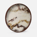 Round Brown/White Resin Tray A1516