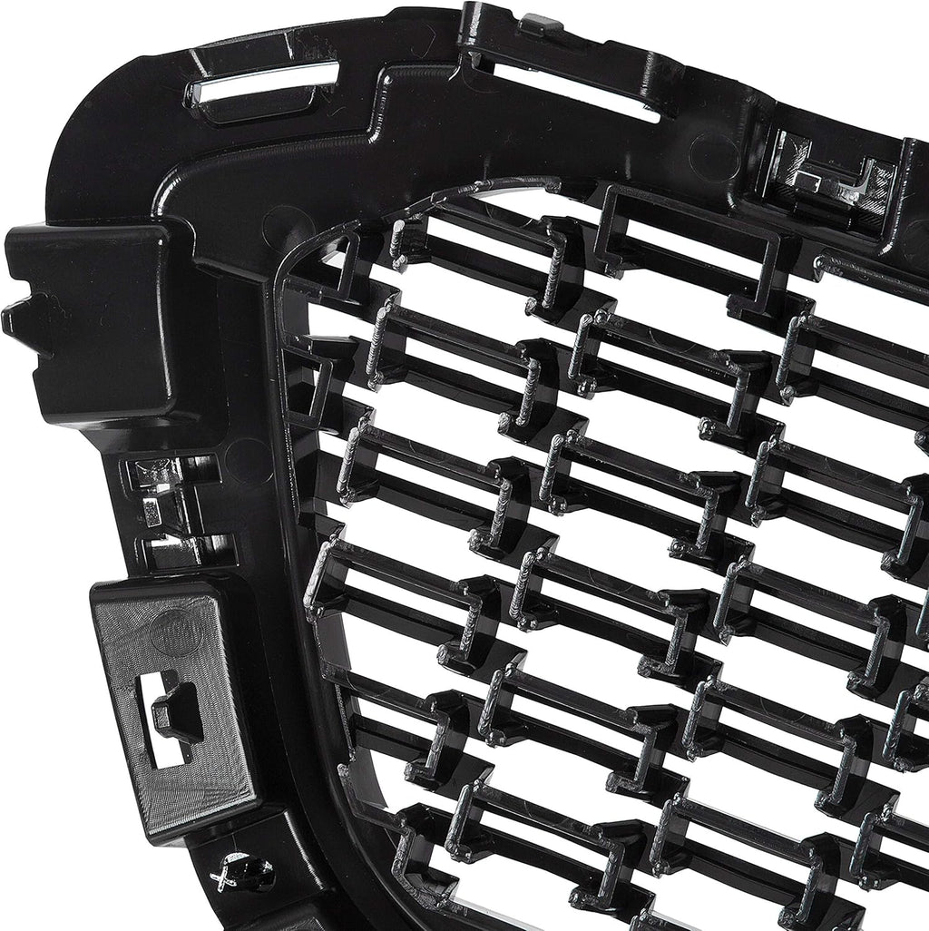 Front Center Grille With Chrome Molding Black Plastic Pack of 2 S161350