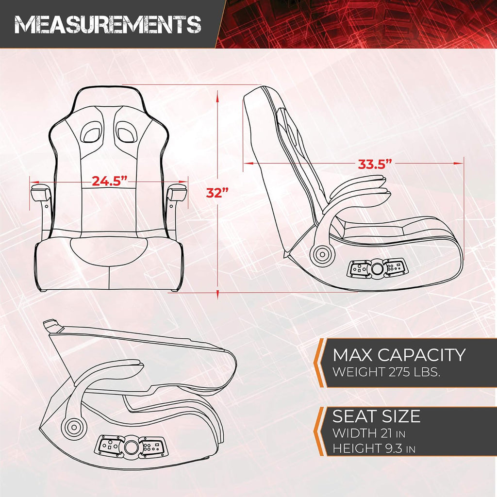 Black/Red Wireless Bluetooth Gaming Floor Rocker Z94951