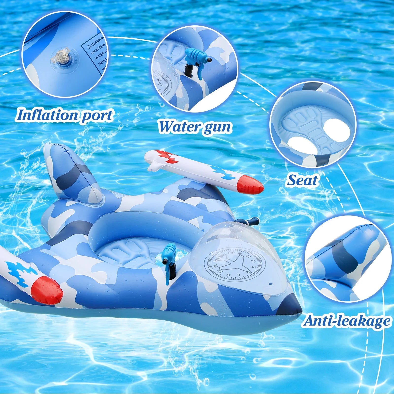 Inflatable Pool Float with Water Guns I42919