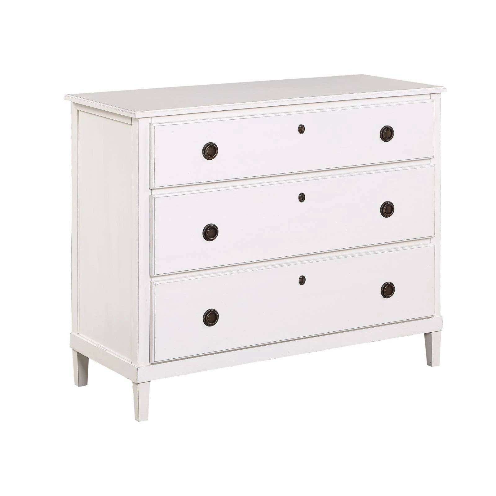 Antique White 3-Drawer Wood Dresser J15584