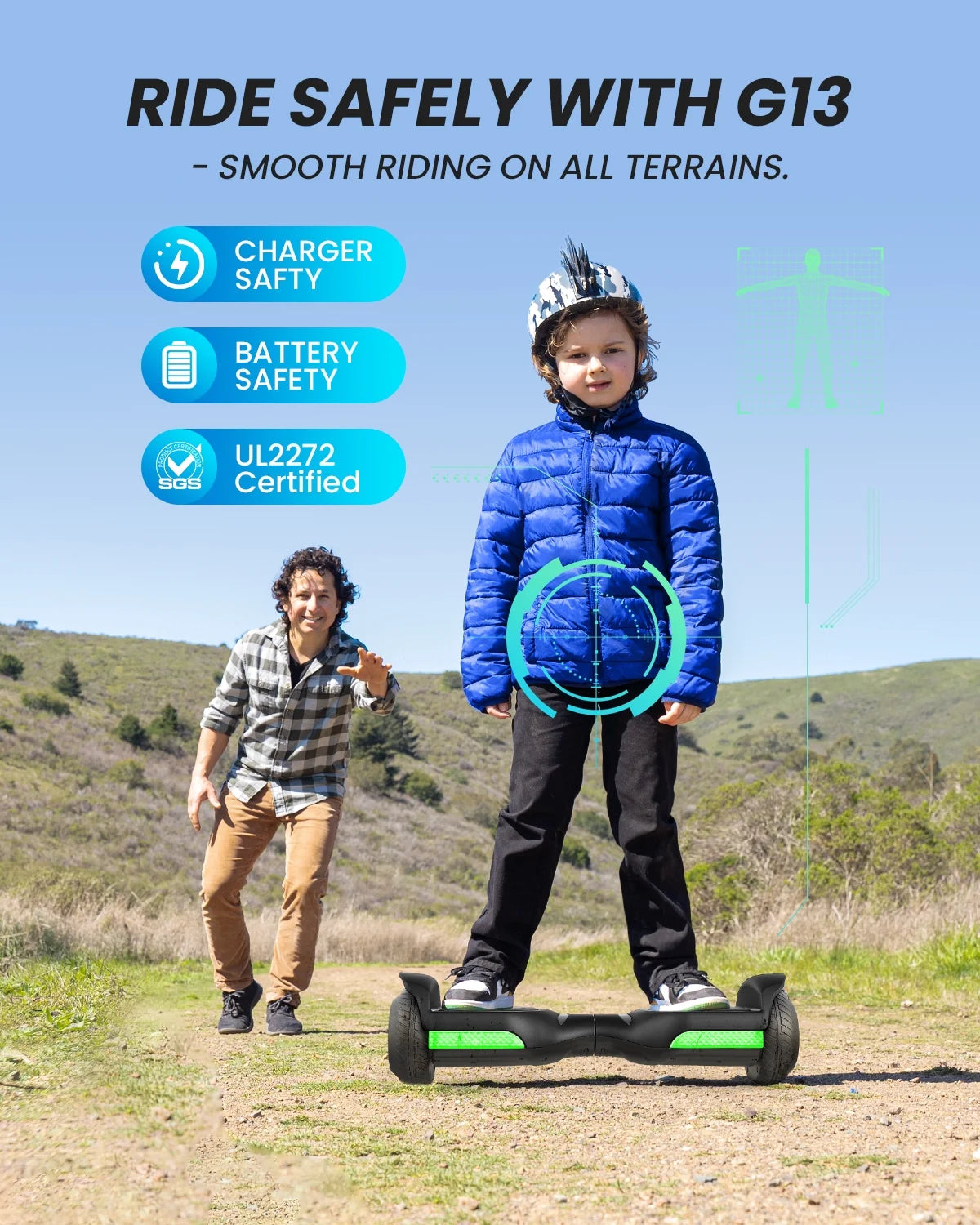 Hoverboard with Seat Attachment, Balancing Scooter L586763