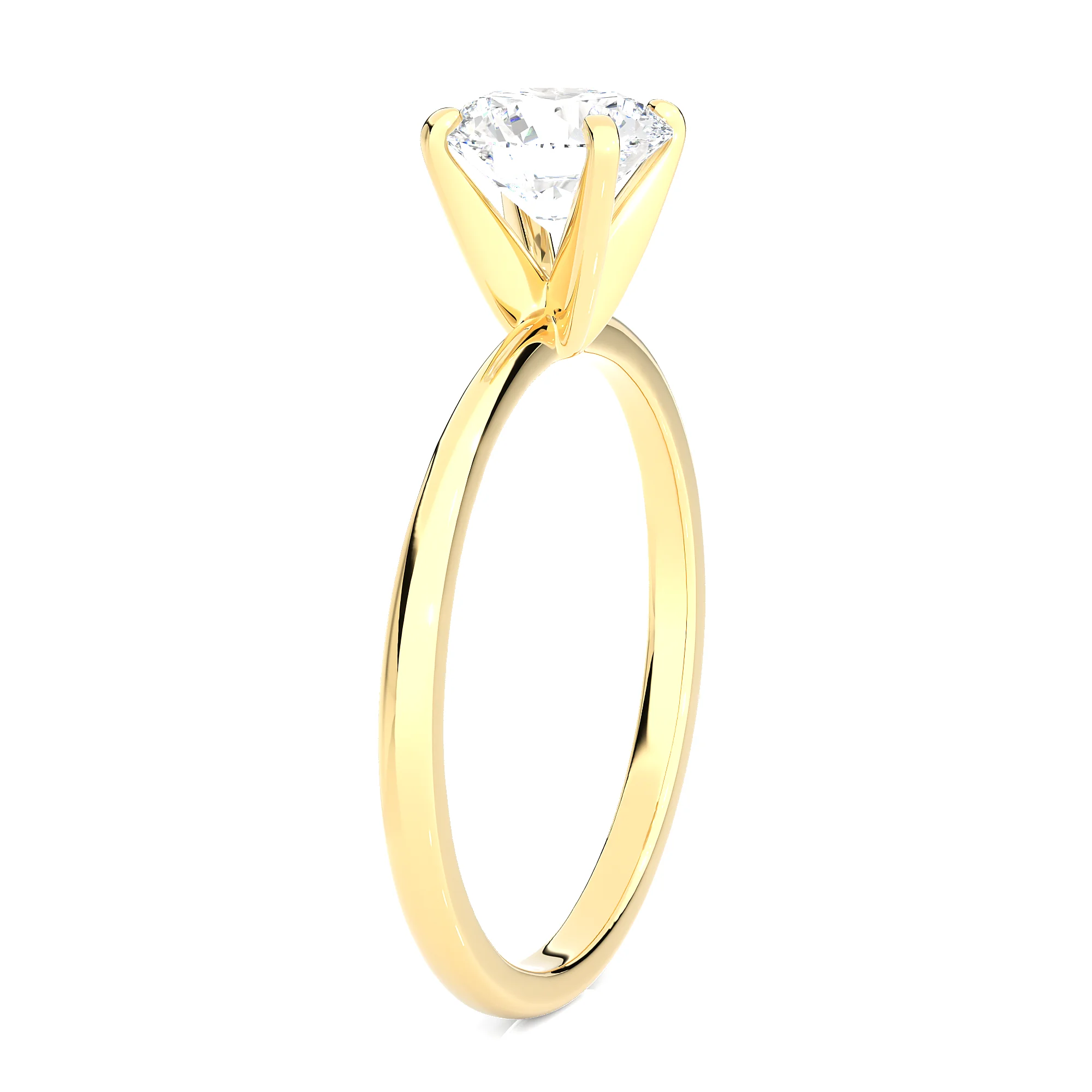 Classic Solitaire Engagement Ring in 14k Yellow Gold T272