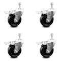 4 inch Phenolic Swivel Caster Set with Total Lock Brake T964