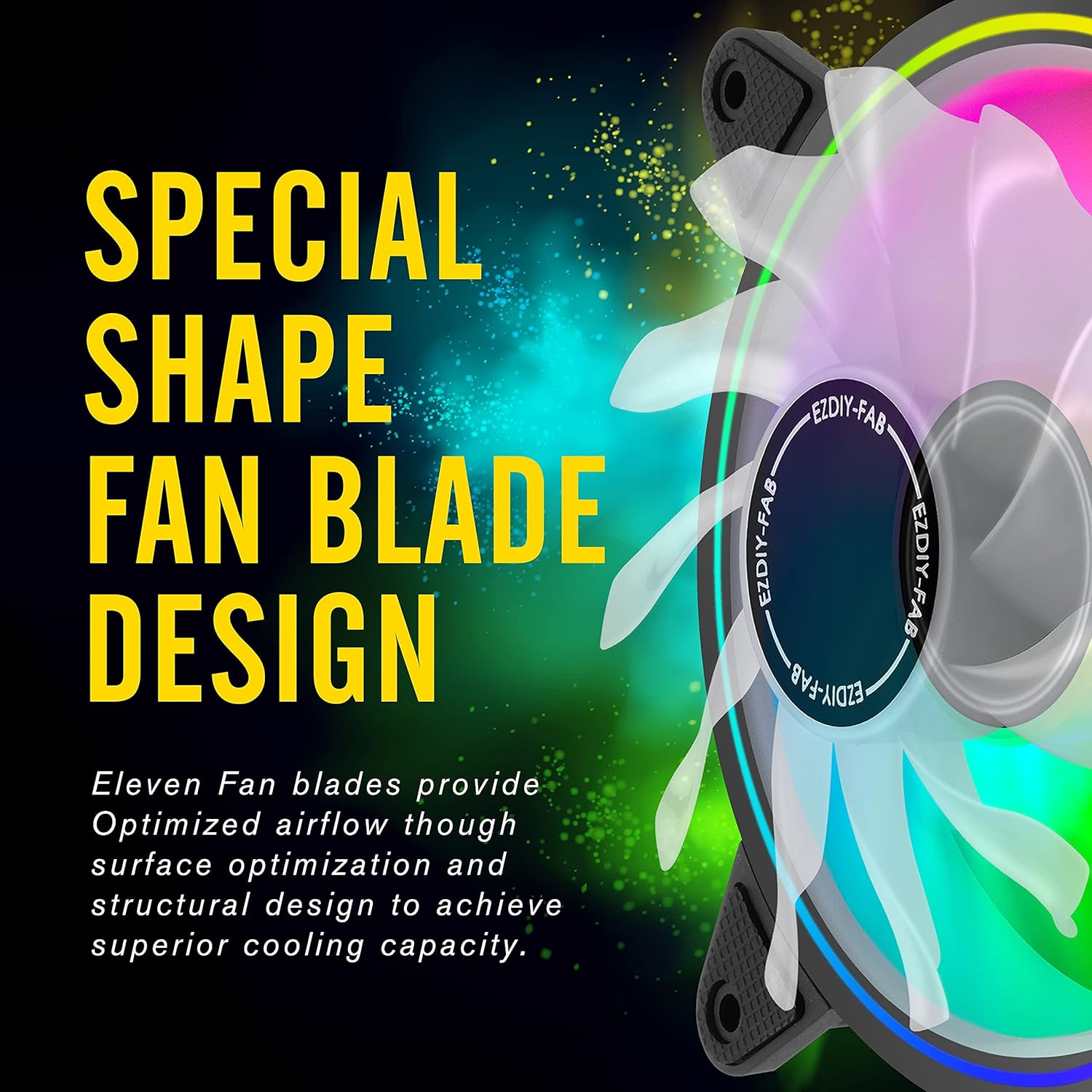 6 Pack 120mm RGB Addressable PC Case Fan with Hub and Remote L965542
