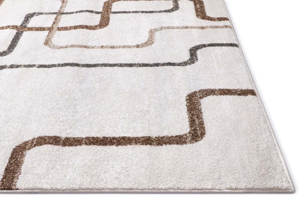 Vintage Distressed Geometric Ivory Area Rug Z688746