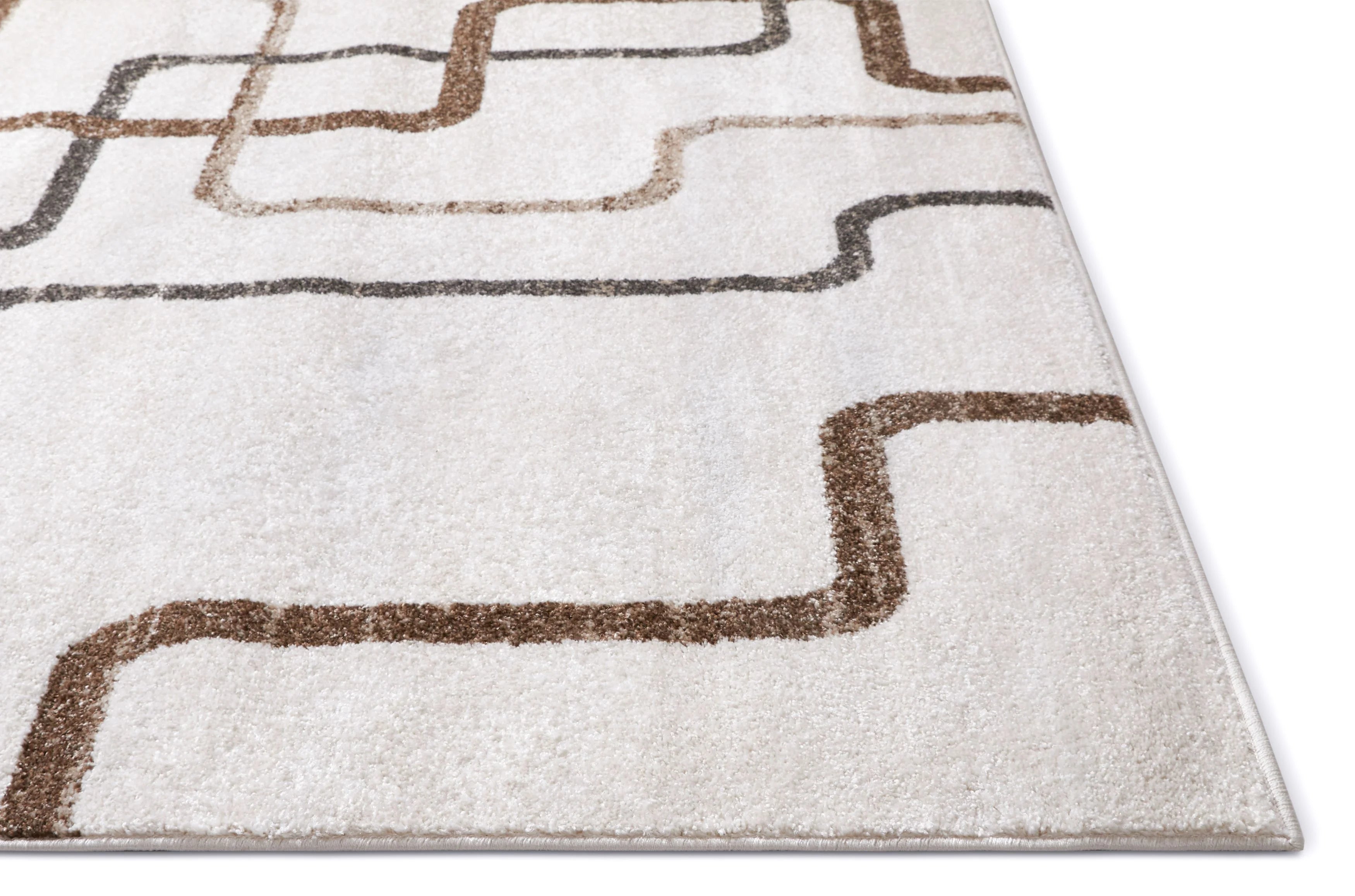 Vintage Distressed Geometric Ivory Area Rug Z688746