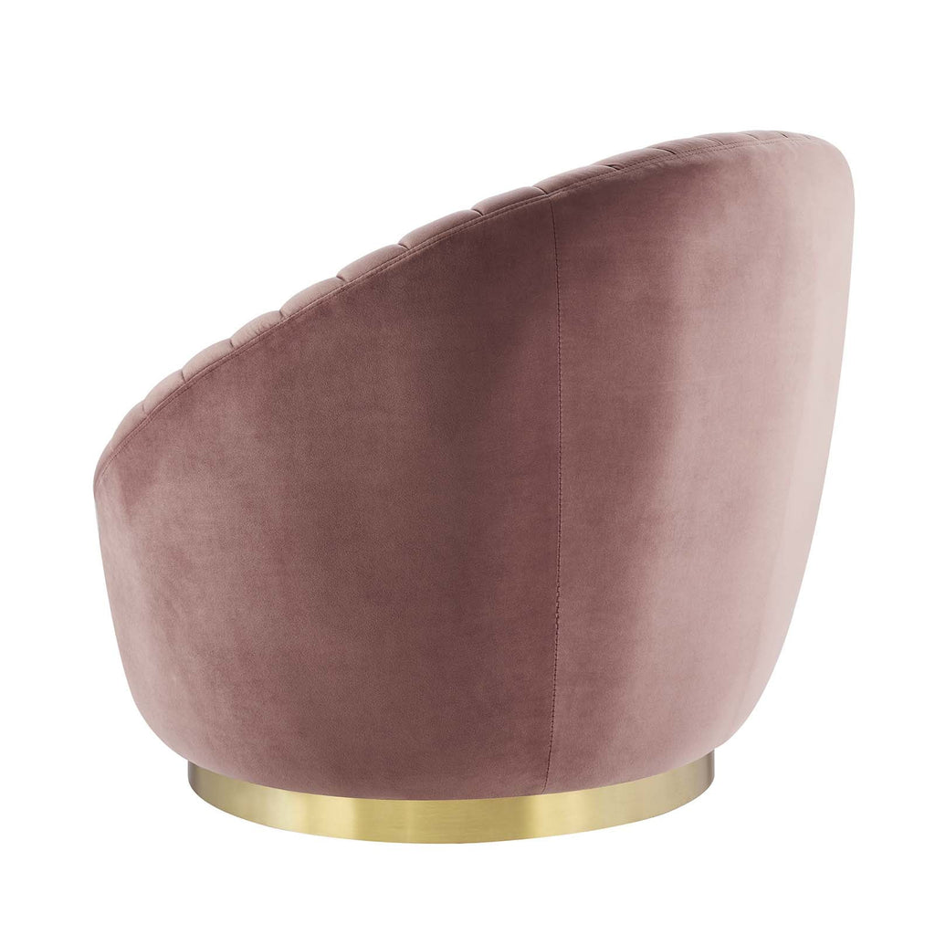 Pink Gold Velvet Swivel Accent Chair C9407
