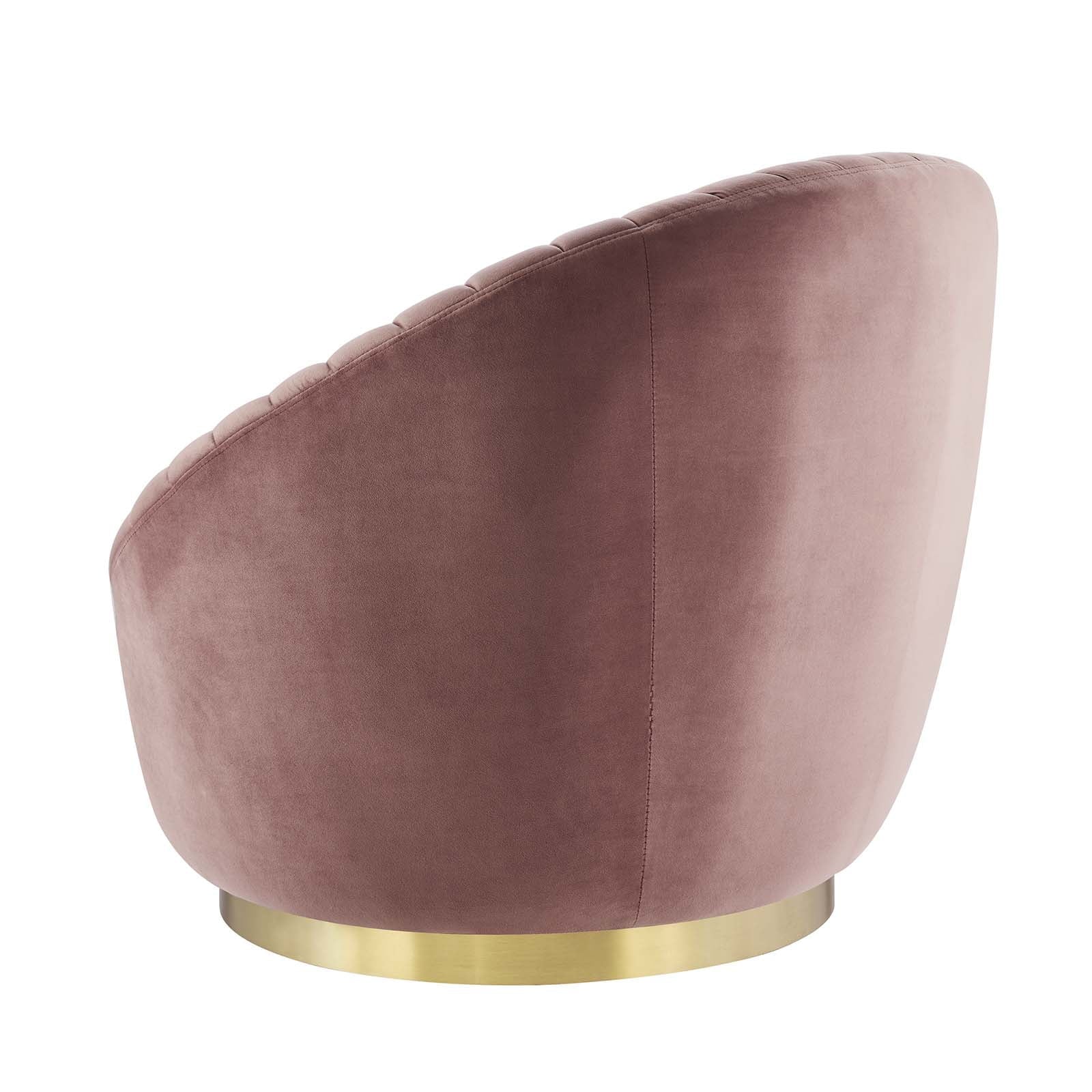 Pink Gold Velvet Swivel Accent Chair C9407