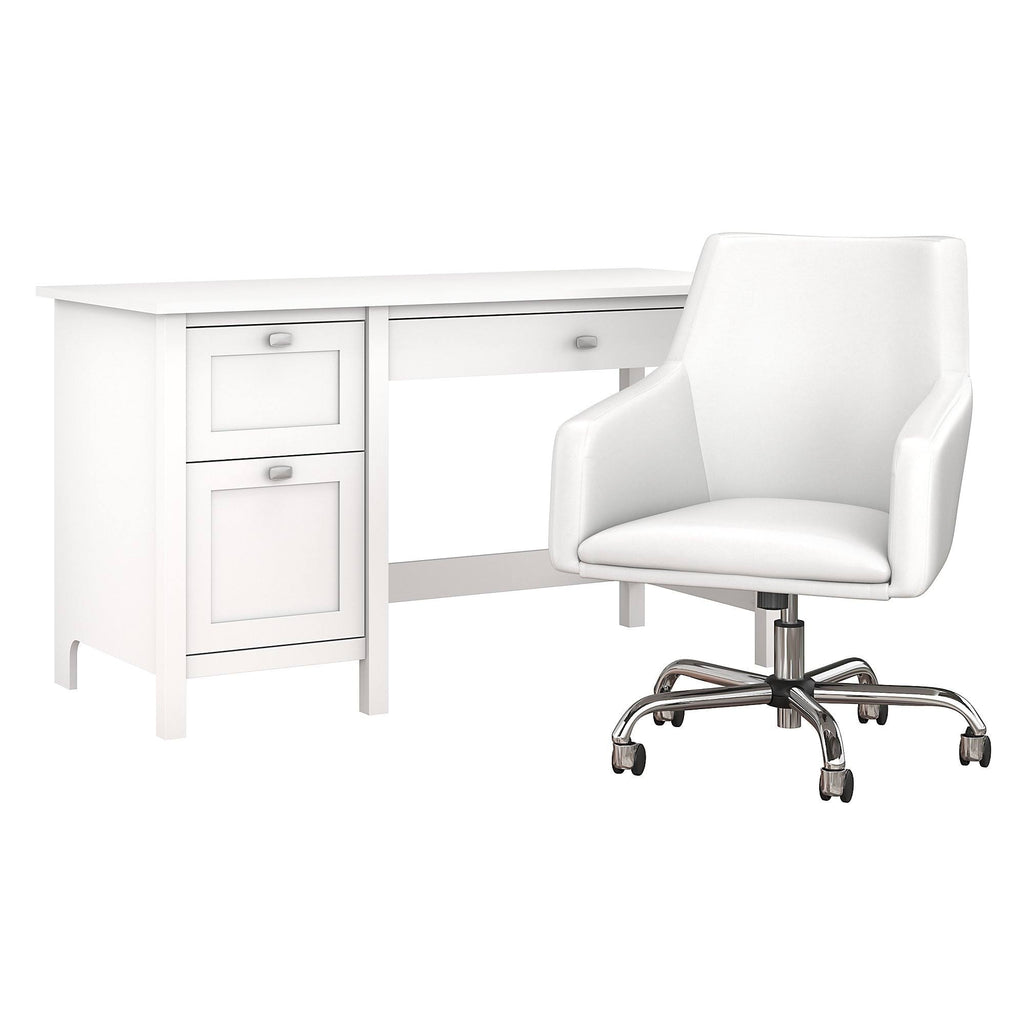 54W Modern Gray Computer Desk and Chair Set Q78910