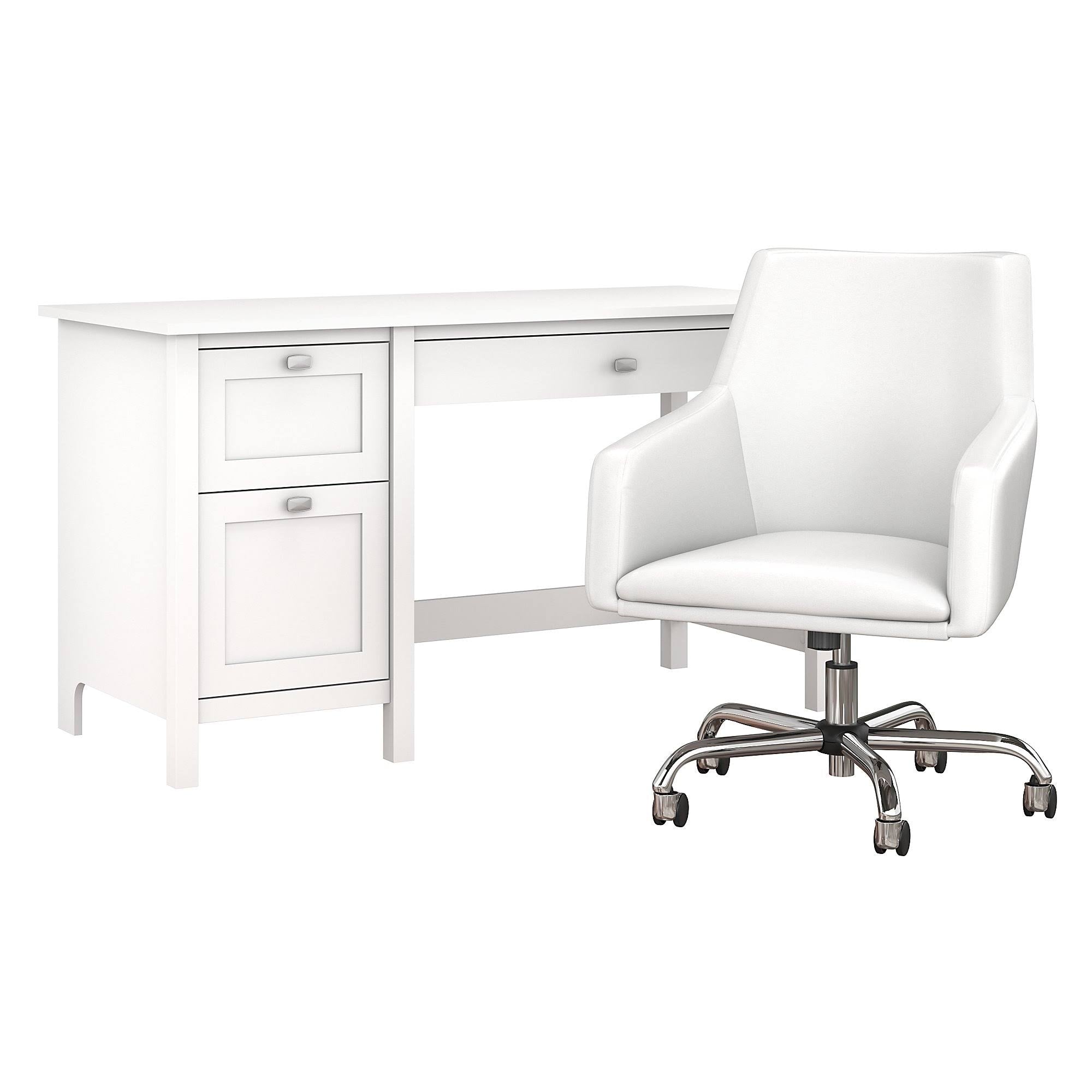 54W Modern Gray Computer Desk and Chair Set Q78910