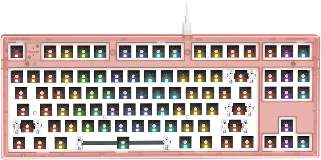 Frosted Pink 87 Keys RGB Modular Mechanical Keyboard J642783