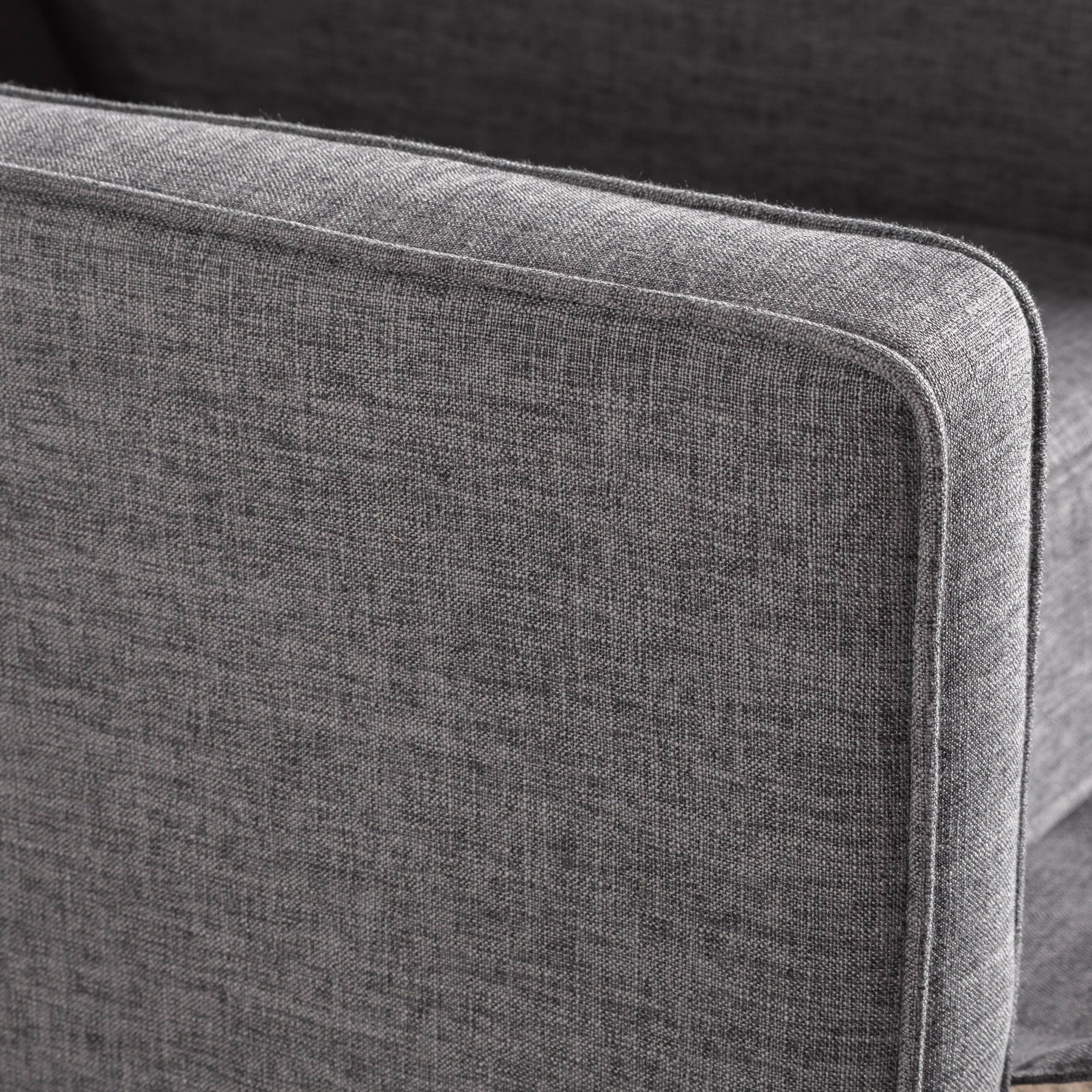 Fabric Recliner Set of 2 Light Grey Tweed Y770402