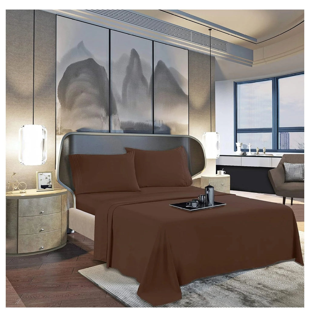 King 4 Piece Sheet Set with Pillowcases, Deep Pocket E40617