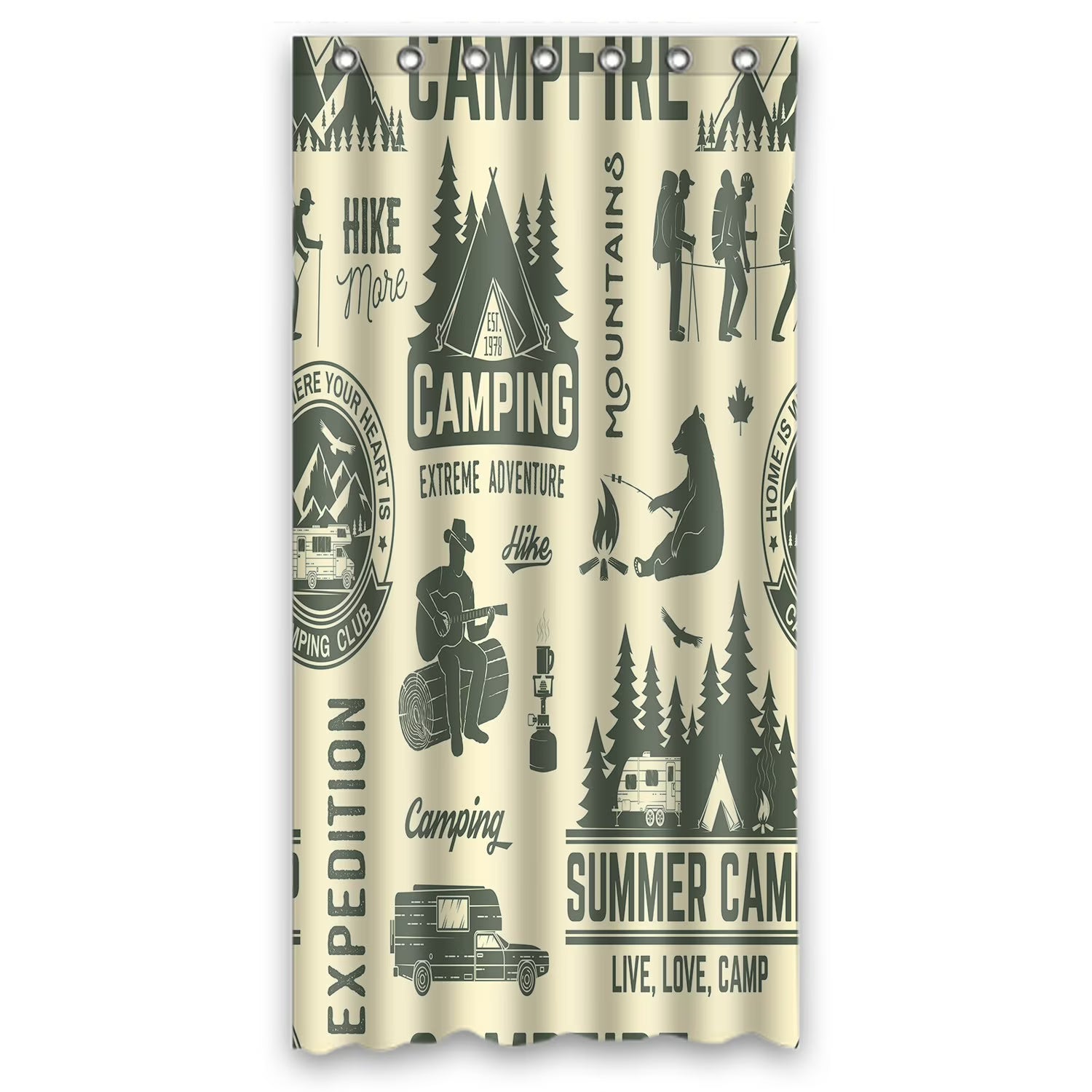 Shower Curtain And Hooks 36x72 Inch G7505
