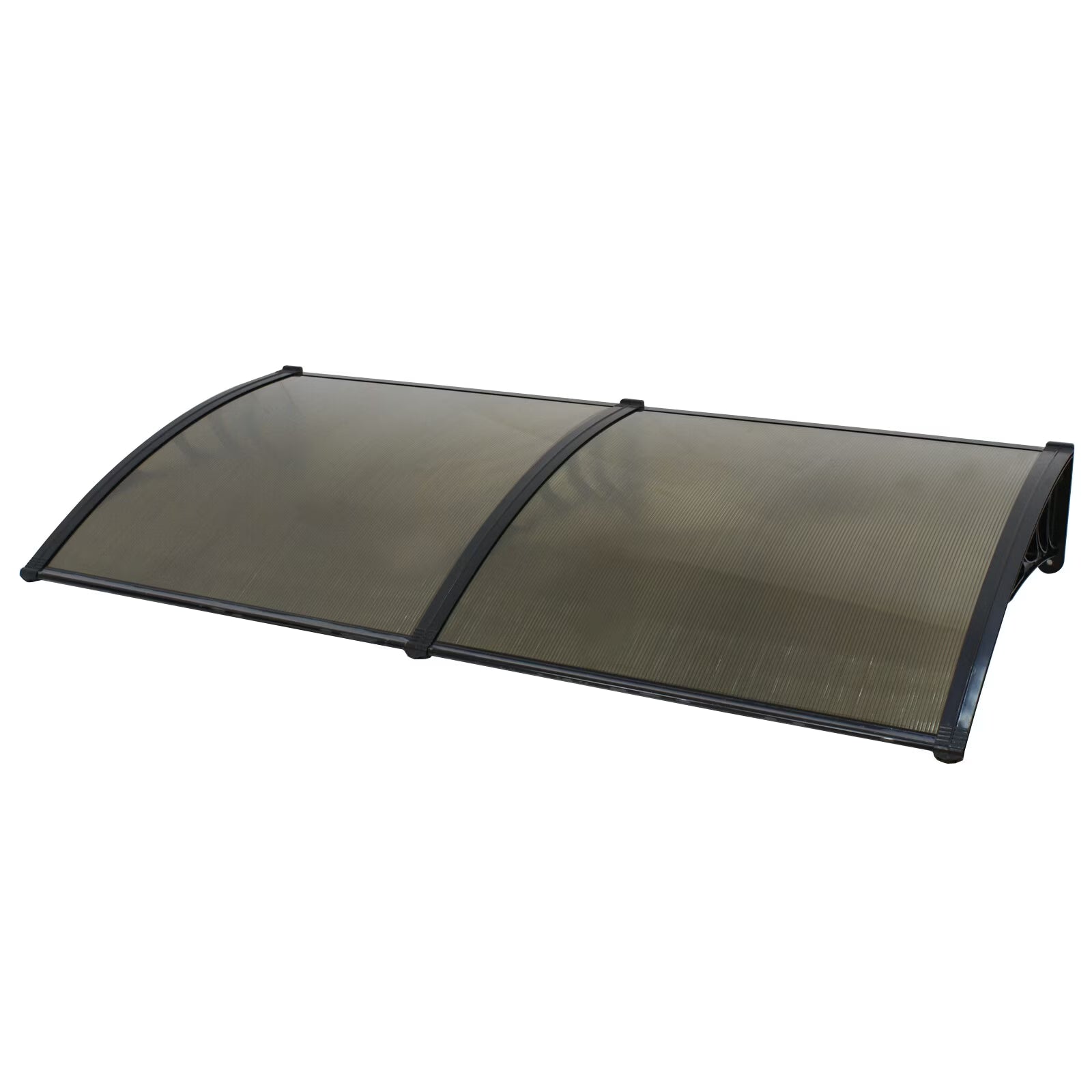 Brown Polycarbonate Door Awning Canopy with Black Bracket U73673