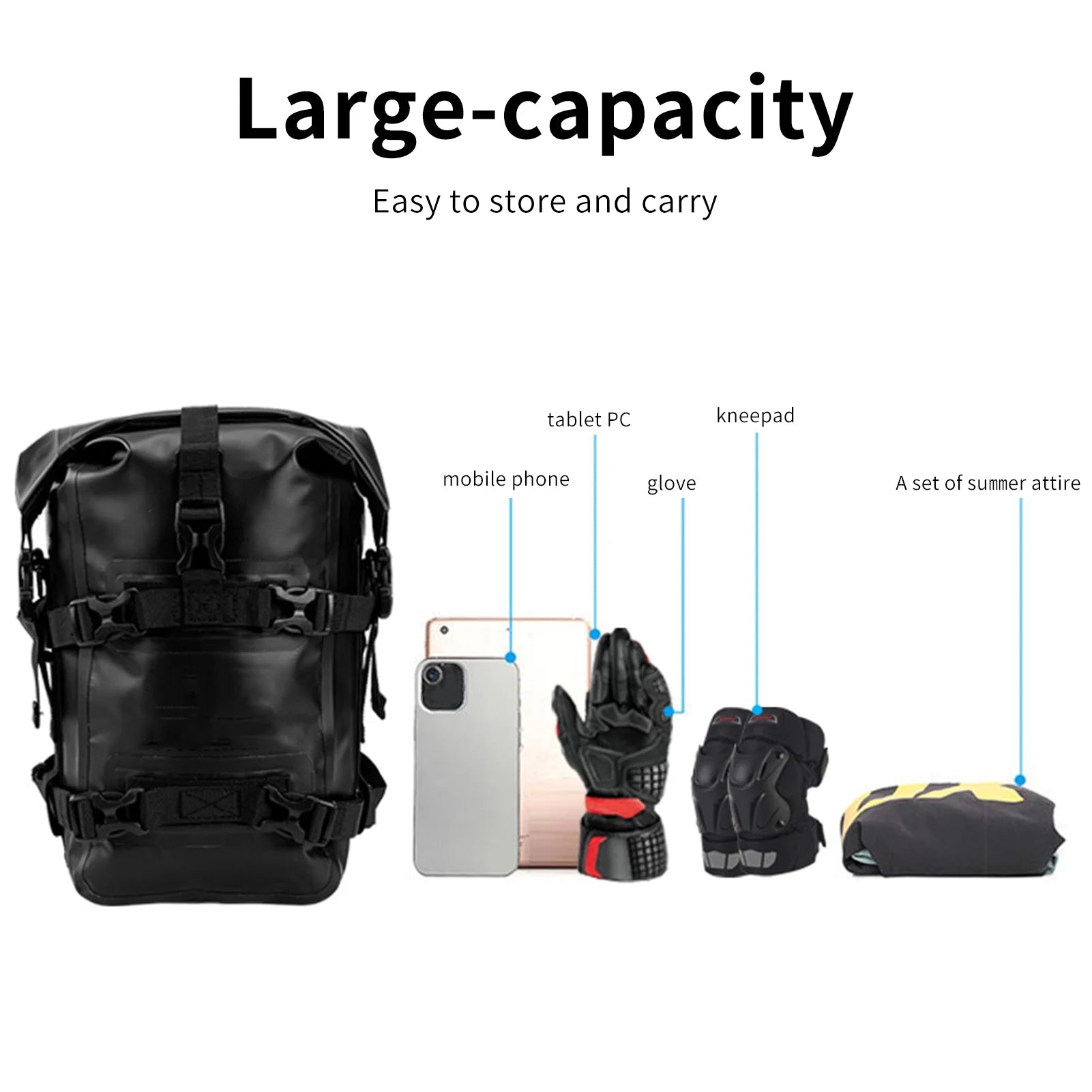 Motorcycle Frame Bag Motorbike Side Bag Full Waterproof 8L Motorcycle Bag X7426