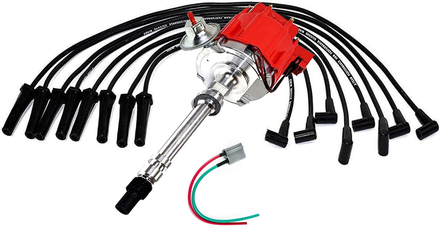 HEI Distributor Complete Kit with Spark Plug Wires and Pigtail Harness W8934