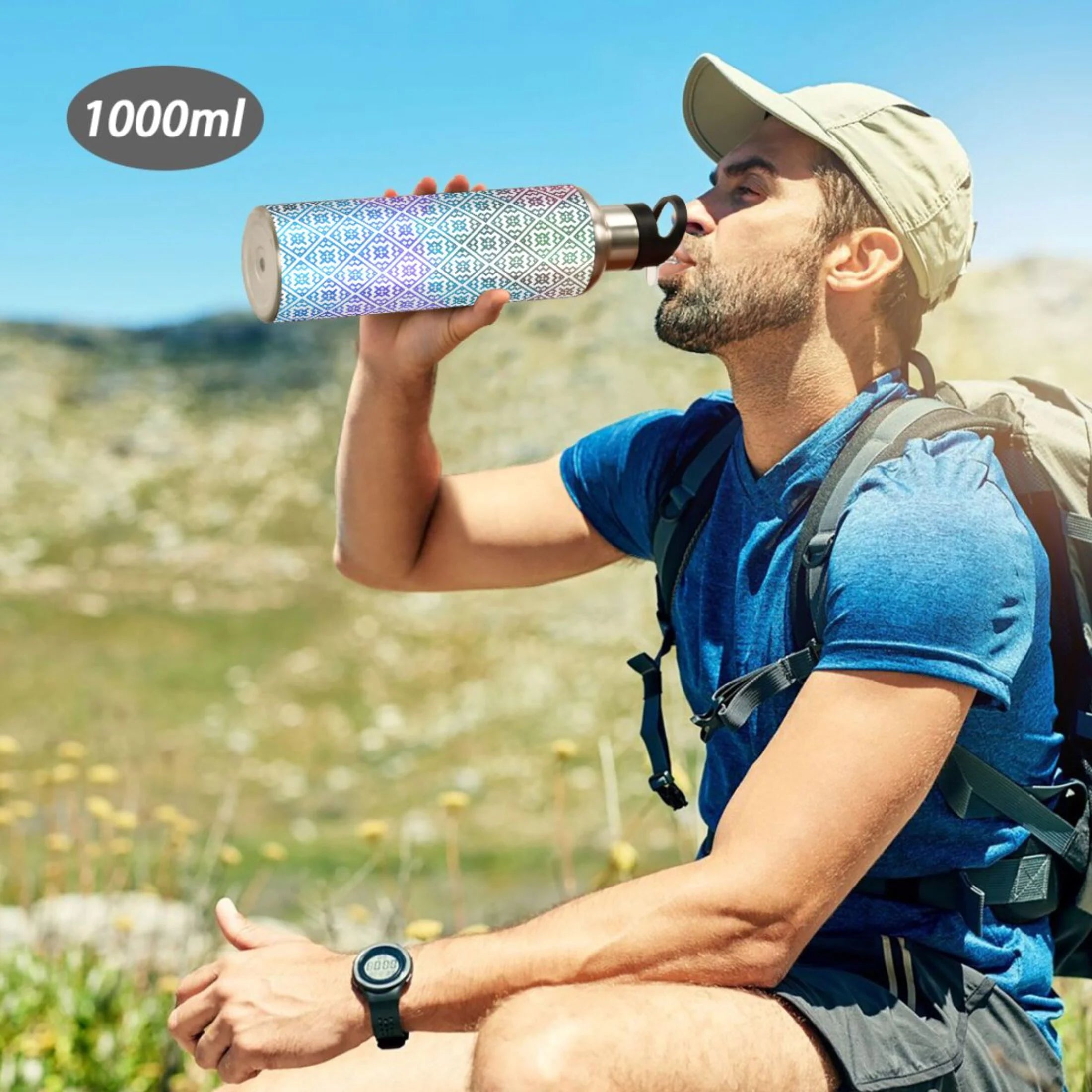 20 oz Insulated Stainless Steel Water Bottle with Straw Lid H810