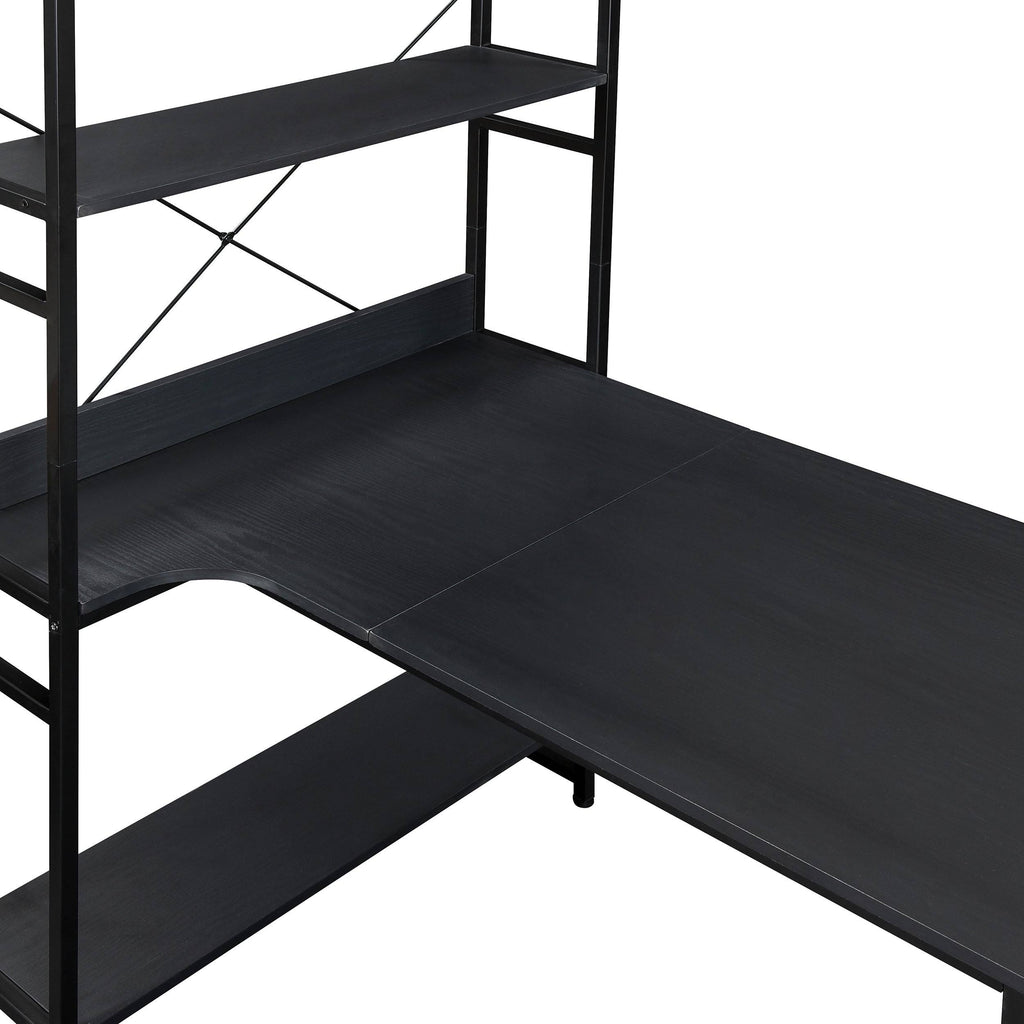 Tiger Home Office Desk with 5-Tier Open Bookshelf S2790