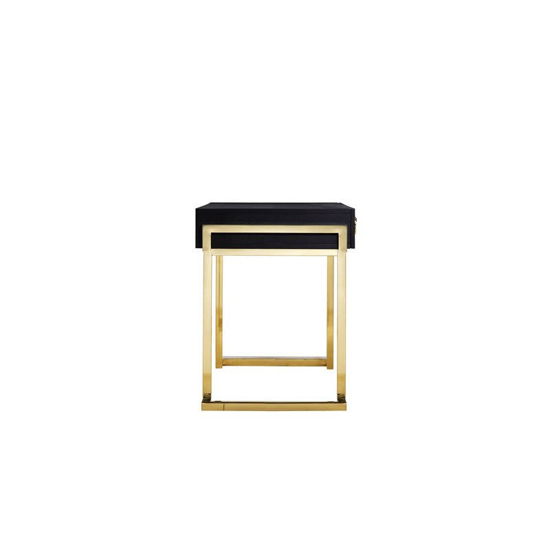 Black Ash Veneer Stainless Steel Desk W3797