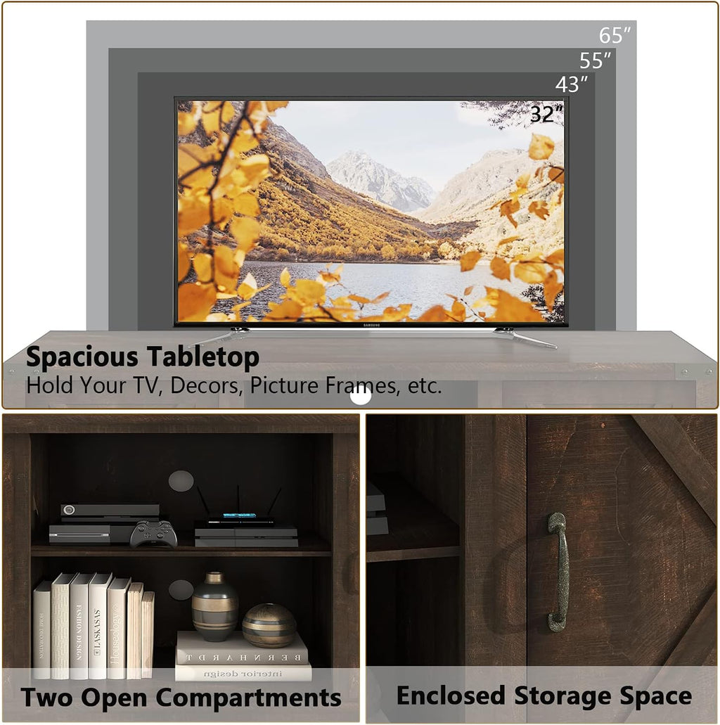 Espresso TV Stand with 3-Level Adjustable Storage Shelves Z74285