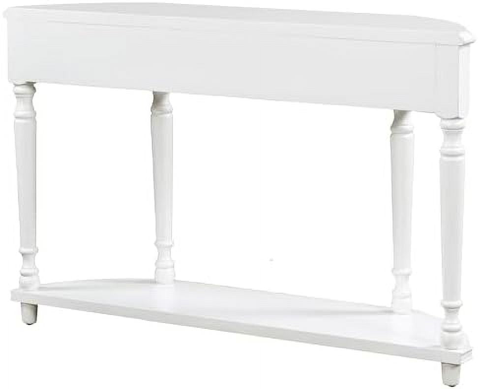 Navy Blue Wood Half Console Table with 3 Drawers A807851