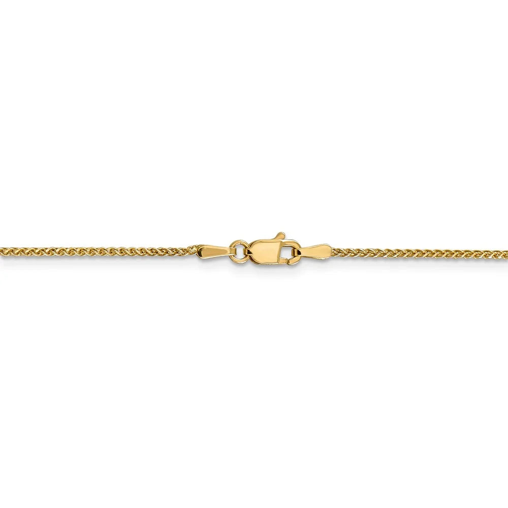14kt Yellow Gold 1.2mm Diamond Cut Spiga Chain 20 inch Lobster Clasp B790