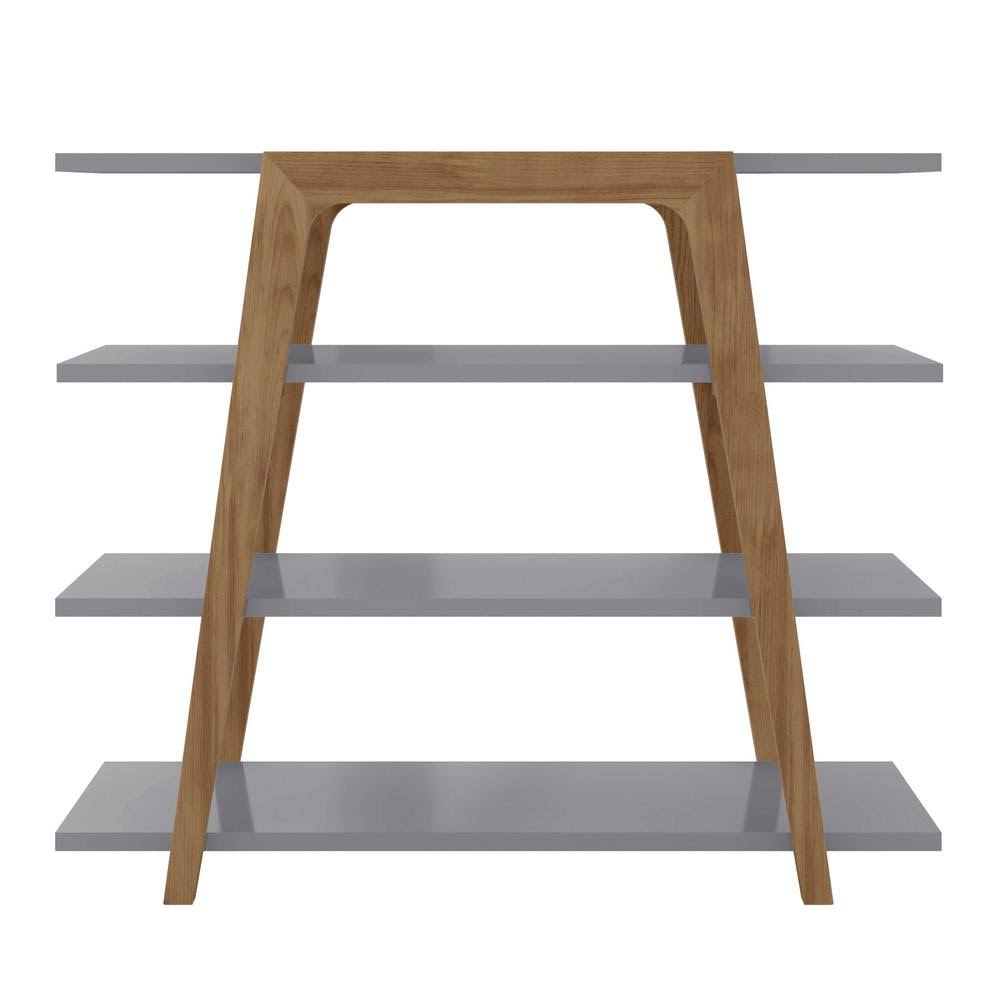 Watkins Grey Geometric 4-Shelf Ladder Bookcase F937326