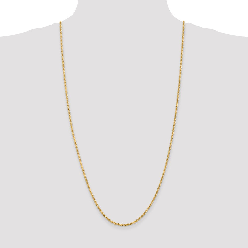 14kt Yellow Gold Diamond Cut Rope Chain 30 inch Lobster Clasp J93727