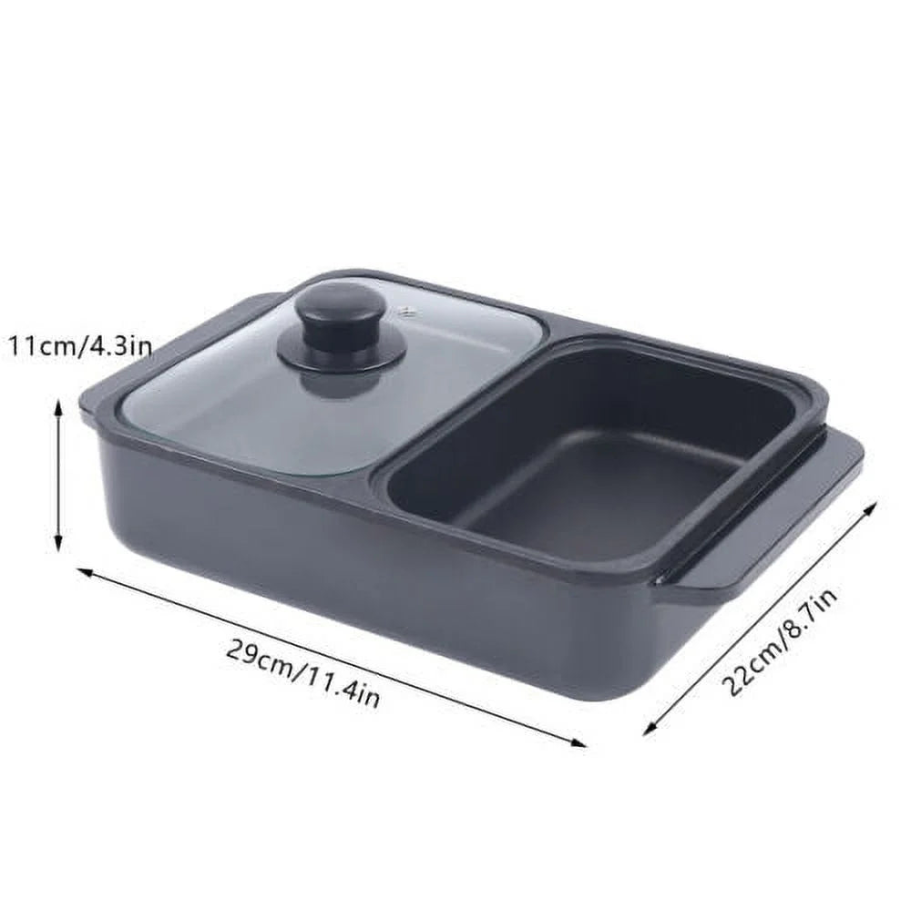 2 in 1 Non-Stick Electric Hot Pot BBQ Grill Pan 110V H393383