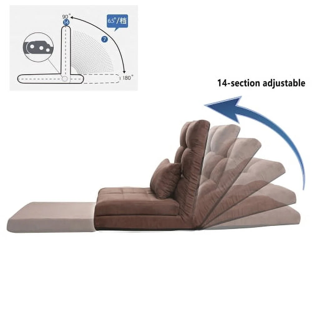 Triple Fold Down Sofa Bed with One Pillow, 5 Reclining Position K4916