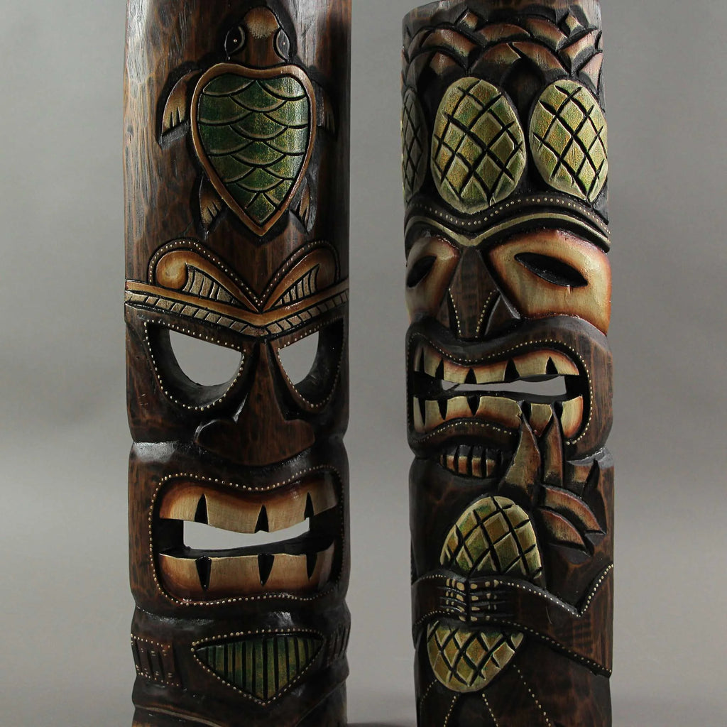 20 inch Wood Tiki Wall Mask Set of 2 O856515