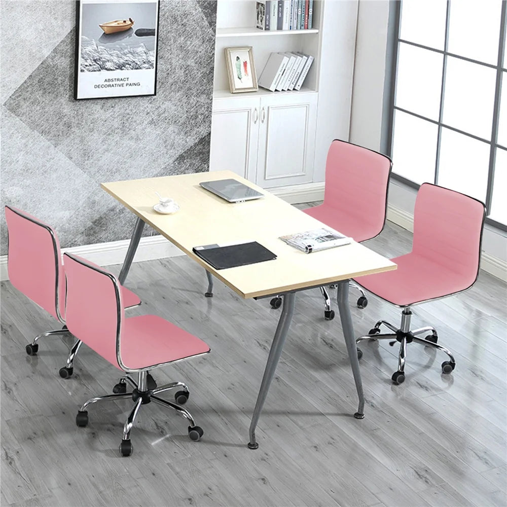 Pink Swivel Task Chair with Adjustable Height Q725751