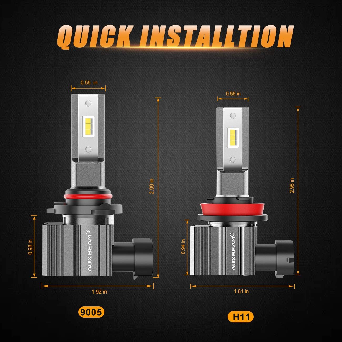 9005 H11 Combo LED Light Kit, 88W 24000lm 6500K, Halogen Bulb Replacement, Pack of 4 Z2379
