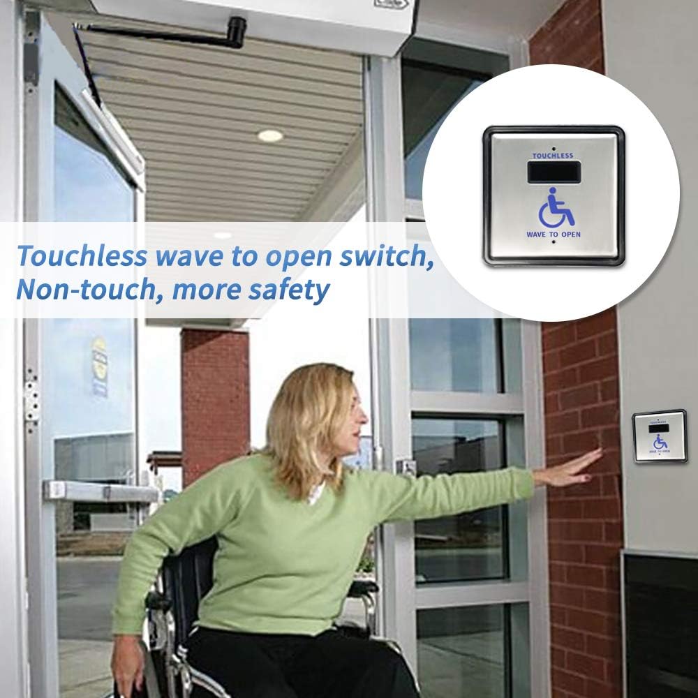 4.5inch Square Stainless Steel Touchless Wave Door Opener A193006