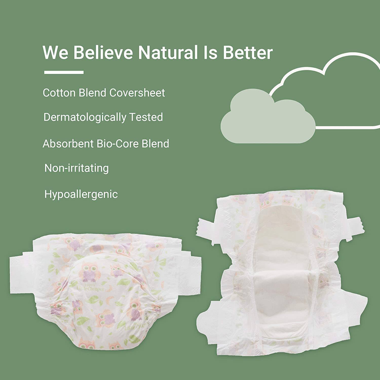 Natural Diapers, Flushable Wipes, Monthly Pack, Size 1, 252 Count B7961
