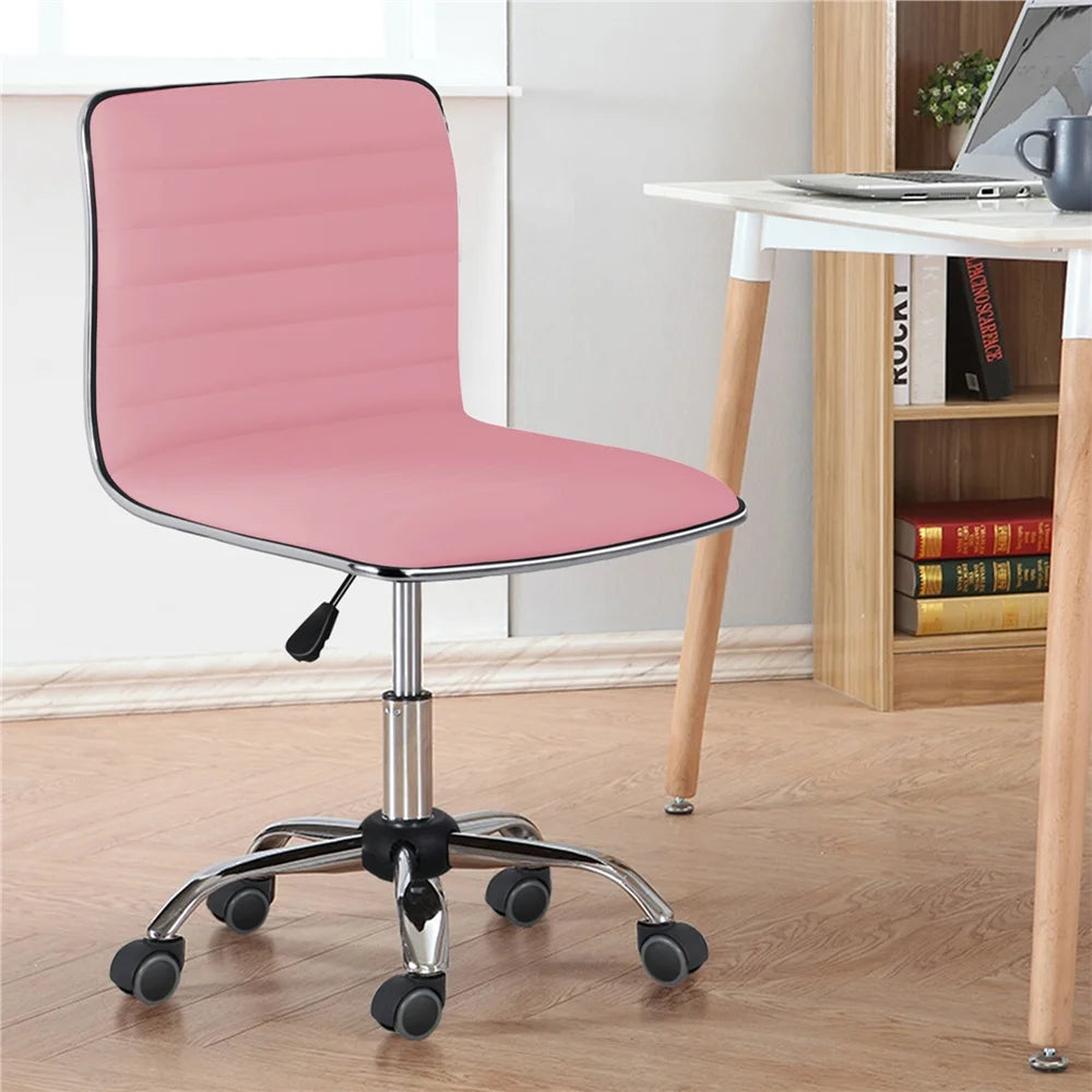 Pink Swivel Task Chair with Adjustable Height Q725751