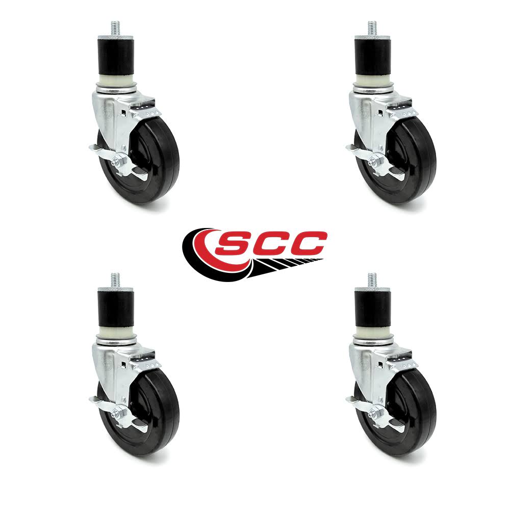 5x22 x 1.25 Hard Rubber Wheel Swivel Casters O822