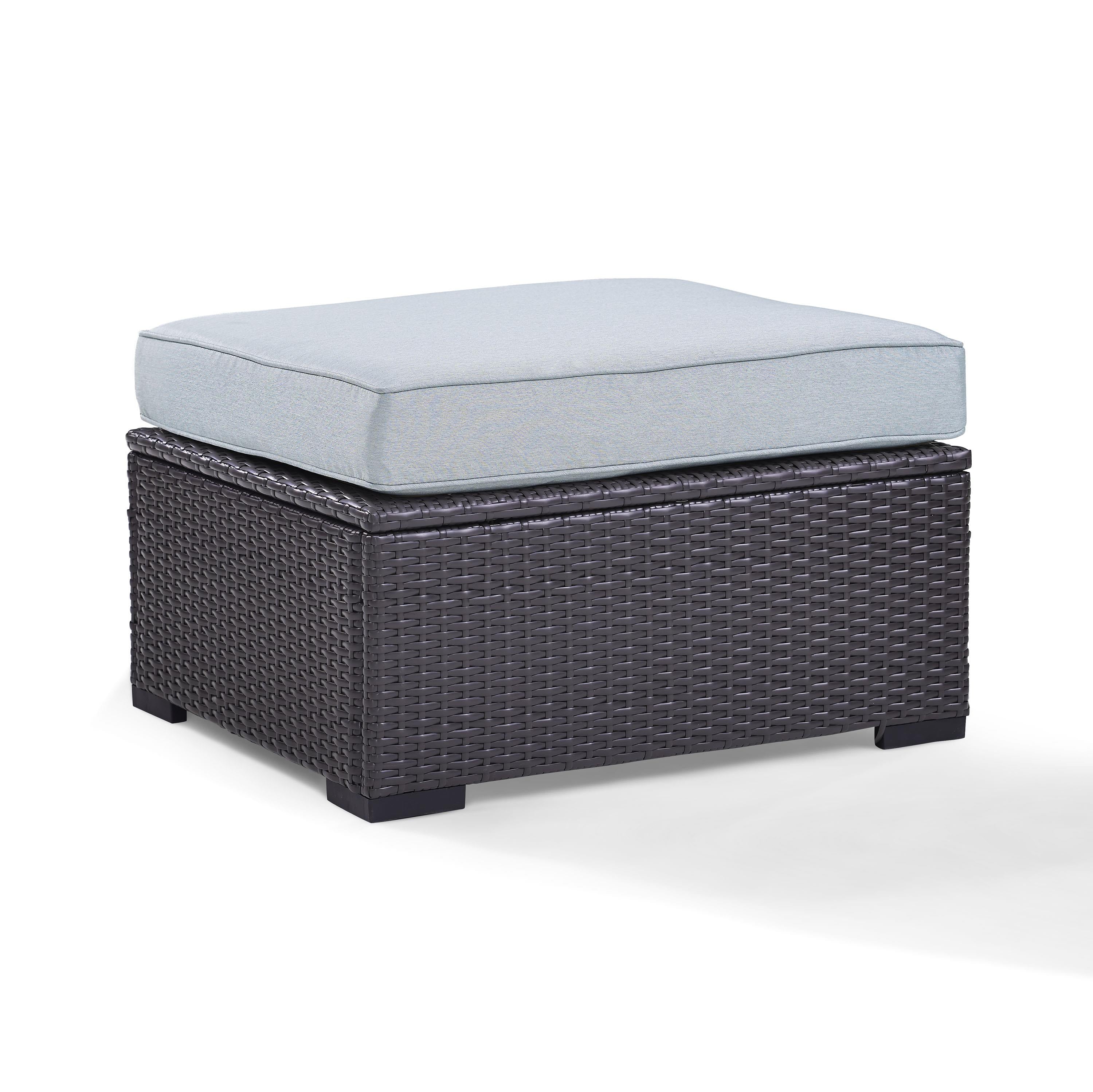 White/Brown Wicker Ottoman G367