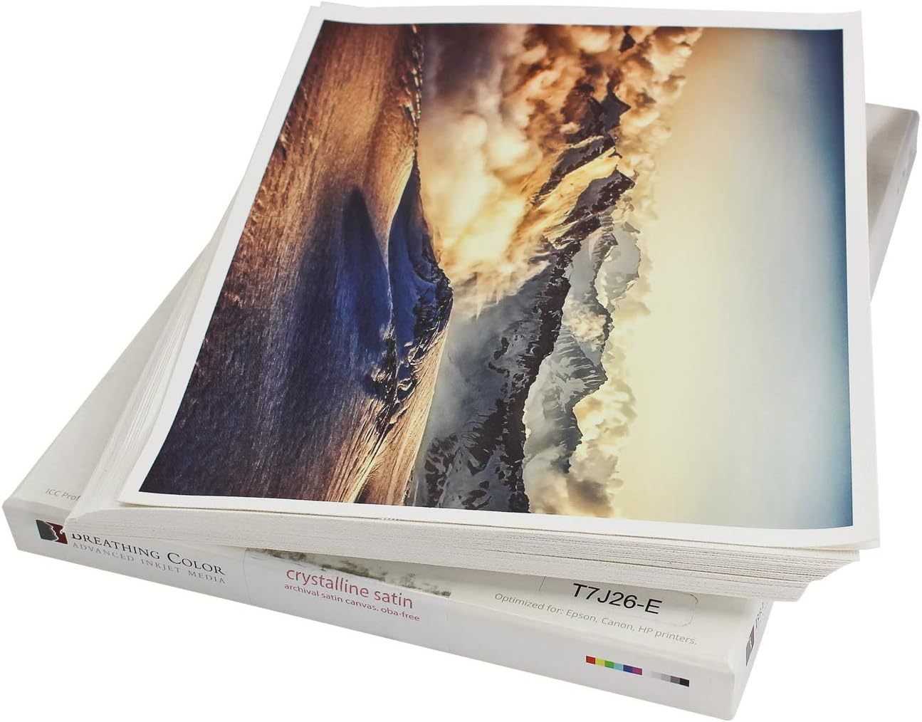 Crystalline Satin Bright White Poly-Cotton Inkjet Canvas 17in x 22in 25 Sheets J2550