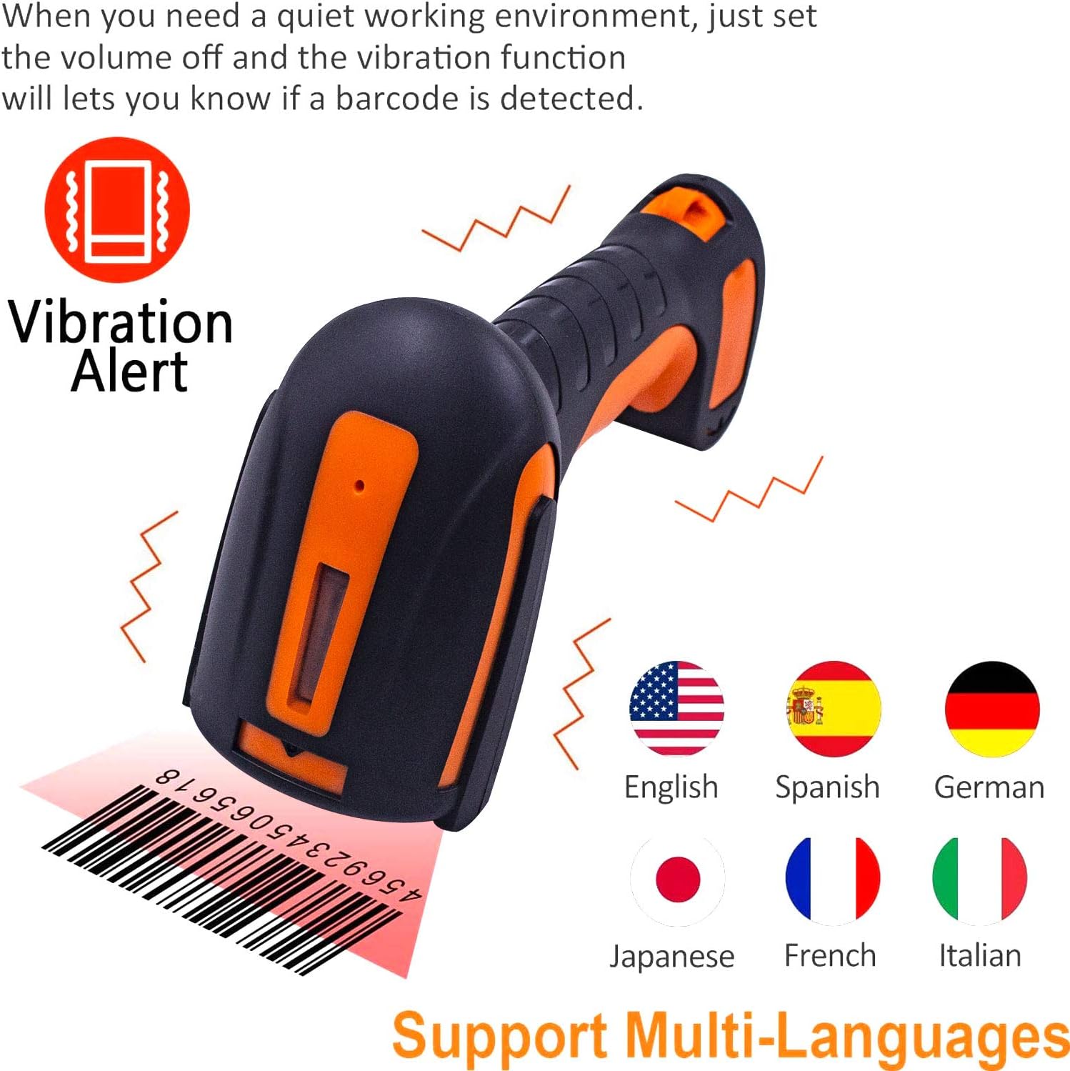 2D Bluetooth Barcode Scanner with Stand, Pack of 2 G561451