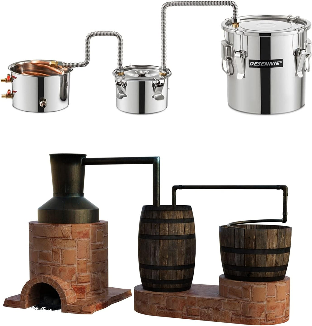 5Gal 20L Alcohol Still with Electric Circulating Pump, Thumper Keg, Copper Tube Distiller, Home Brewing Kit L34863