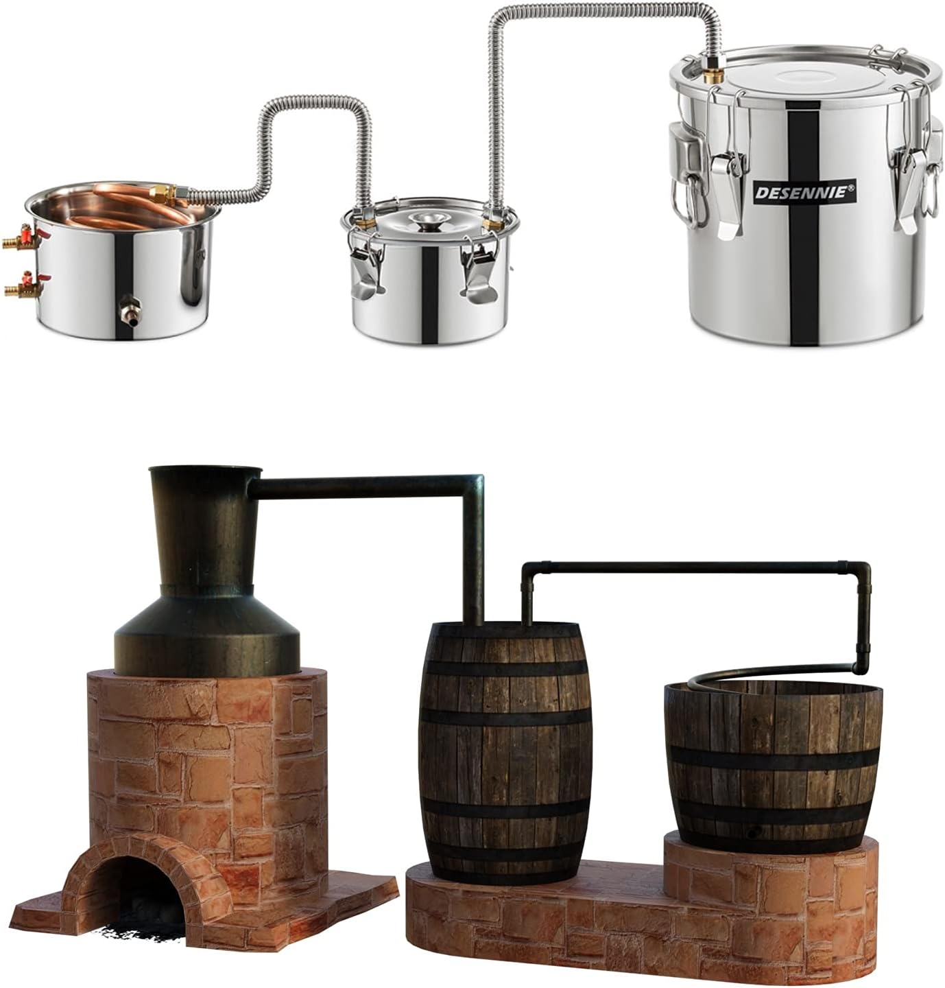 5Gal 20L Alcohol Still with Electric Circulating Pump, Thumper Keg, Copper Tube Distiller, Home Brewing Kit L34863