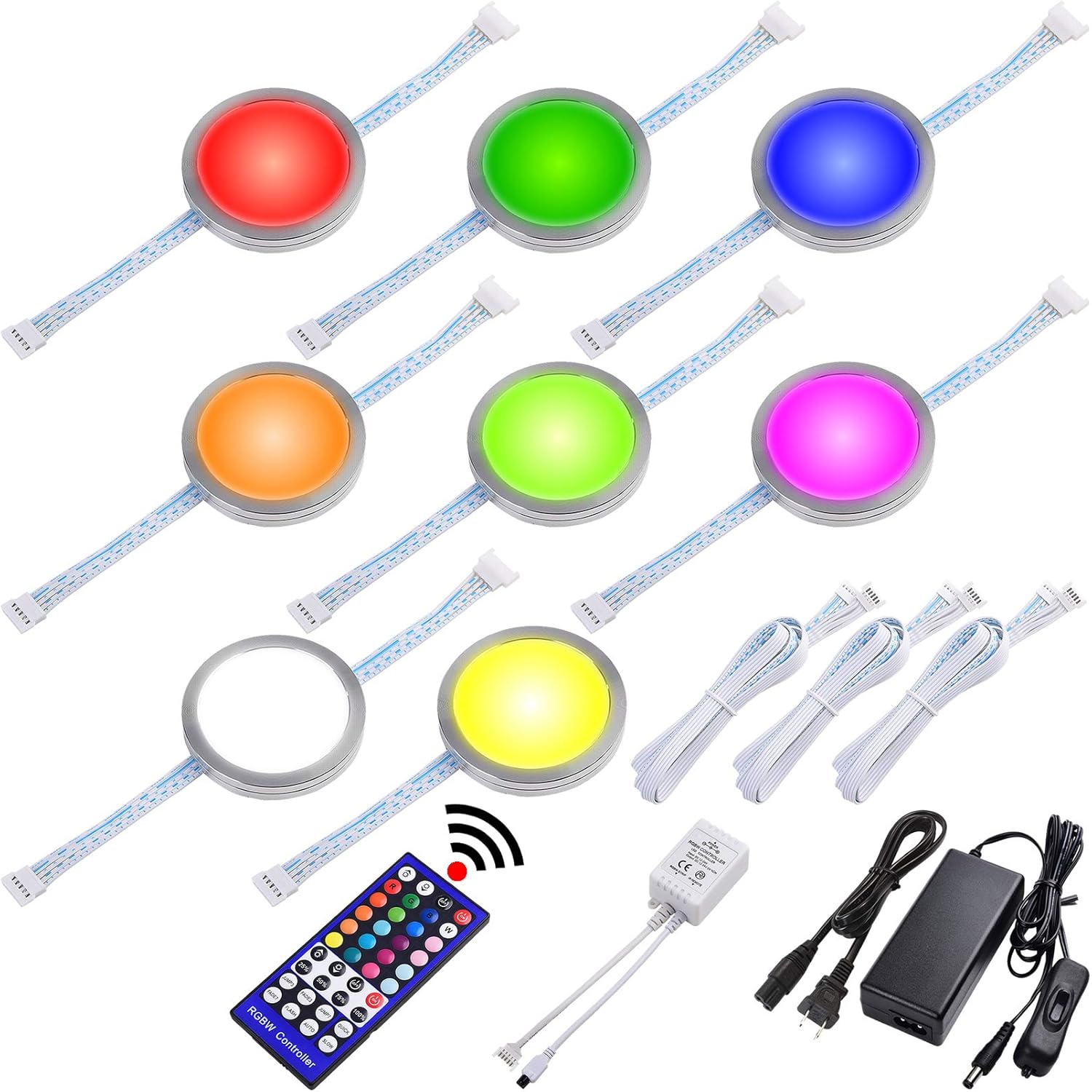 RGBW Under Cabinet LED Lighting Kit, 8 Lights N328
