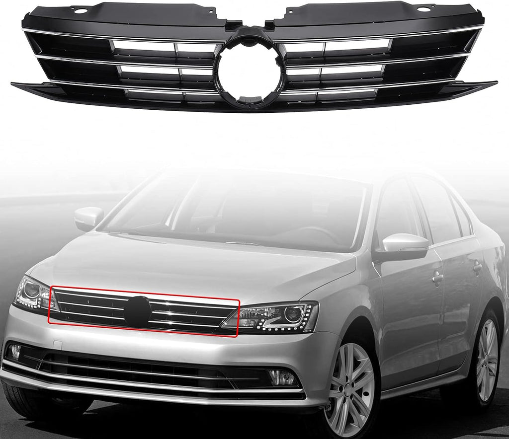 Front Grill Insert Upper Center Grille for Volkswagen Jetta MK6 2015 2016 2017 X657