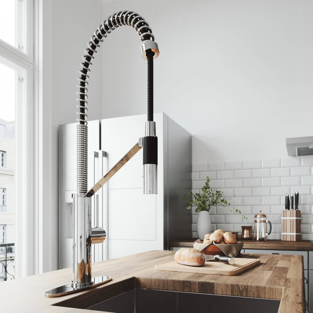 Chrome Magnetic Kitchen Faucet with Deck Plate J125