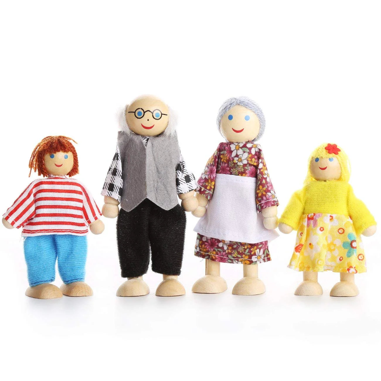 Wooden Dolls Family Playset Set of 7 Z6782
