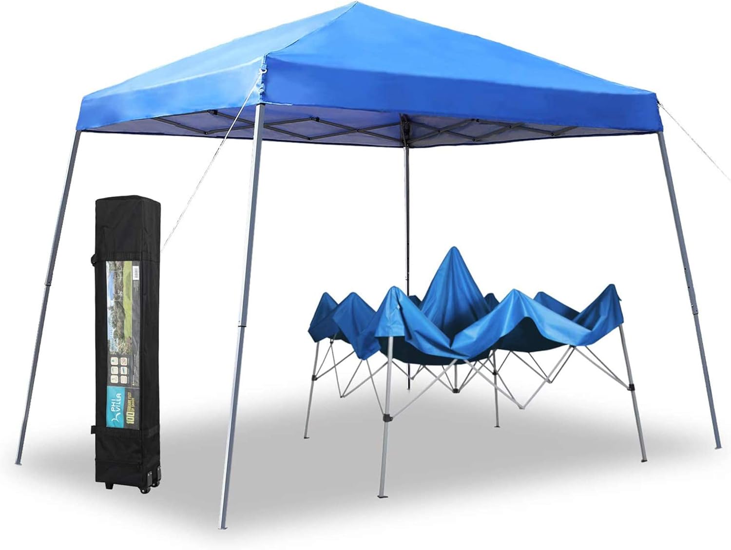 12'x12' Blue Slant Leg Sun Shade Canopy D3849