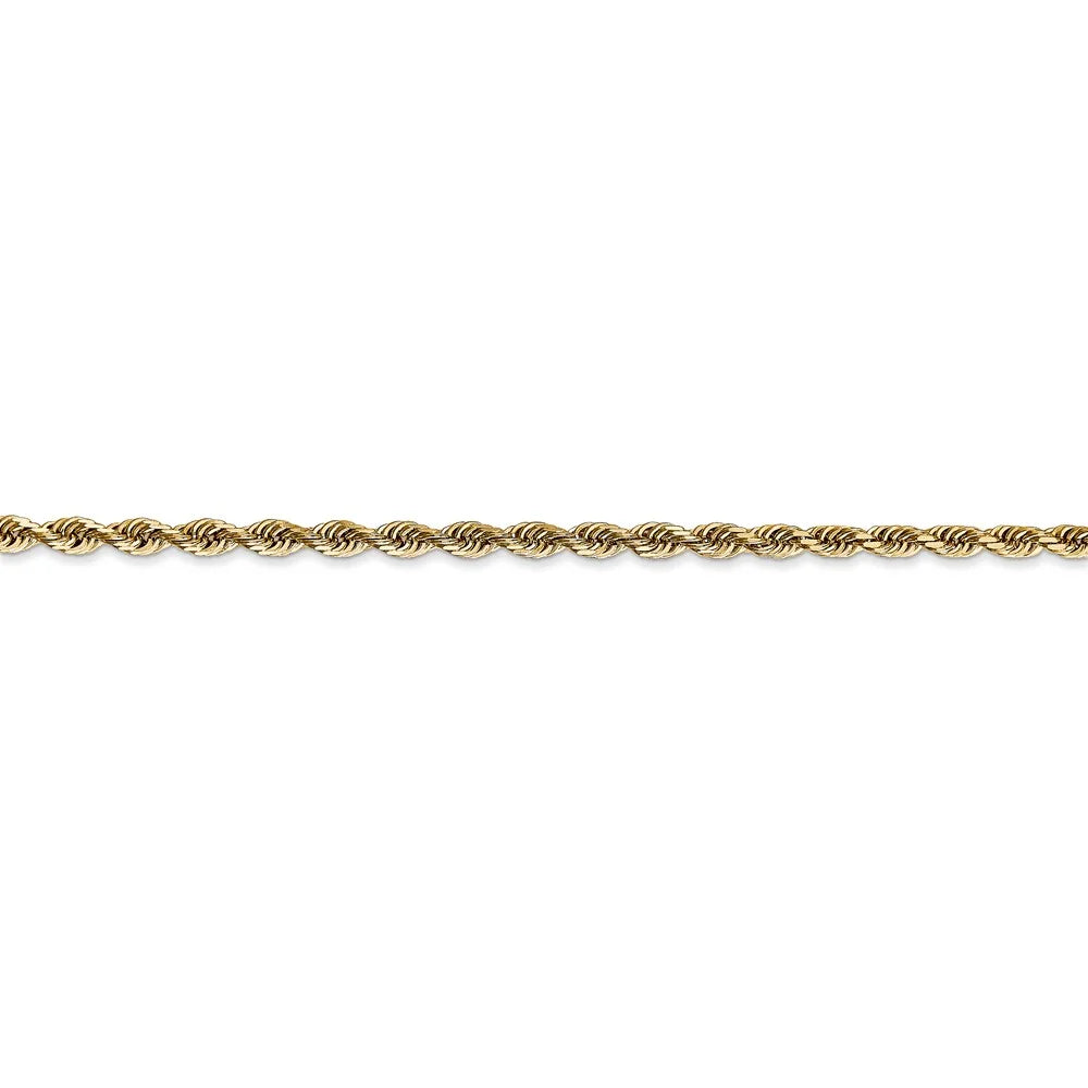 14kt Yellow Gold Diamond Cut Rope Chain 30 inch Lobster Clasp J93727